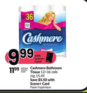 FreshCo Cashmere bathroom tissue 12-36 rolls offer