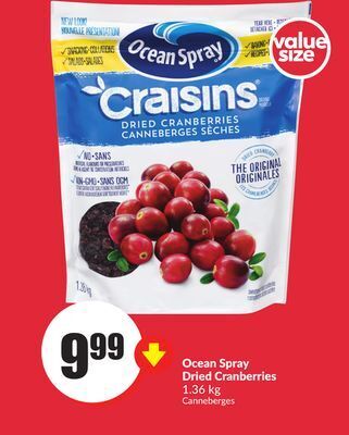 FreshCo Ocean spray dried cranberries 1.36 kg offer