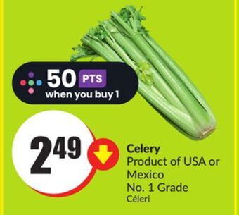 FreshCo Celery product of usa or mexico no. 1 grade offer