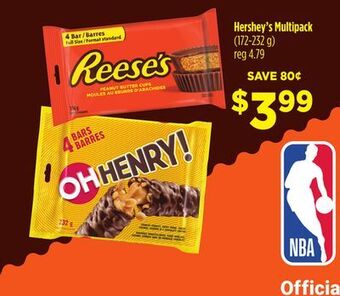FreshCo Hershey's multipack (172-232 g) offer