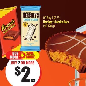 FreshCo Hershey's family bars (90-120 g) offer