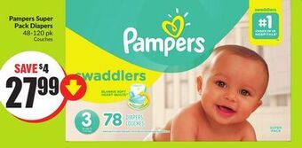 FreshCo Pampers super pack diapers 48-120 pk offer