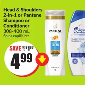 FreshCo Head & shoulders 2-in-1 or pantene shampoo or conditioner 308-400 ml offer