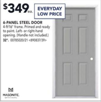 RONA Masonite 6-panel steel door 32" offer