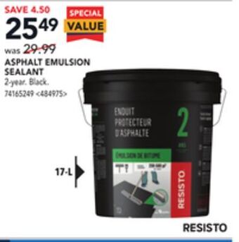 RONA Resisto asphalt emulsion sealant offer