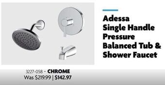 Home Hardware Adessa single handle pressure balanced tub & shower faucet offer