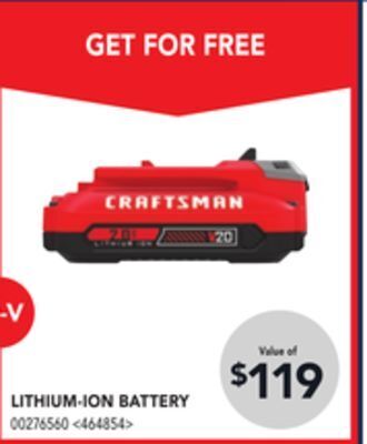 RONA Craftsman lithium-ion battery offer