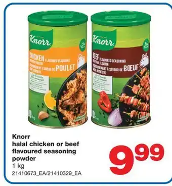 Wholesale Club Knorr halal chicken or beef flavoured seasoning powder, 1 kg offer