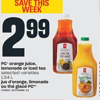 Valu-mart Jus d'orange, limonade ou thé glacé pc, 1.54 l offer