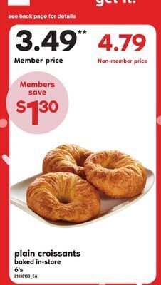 Zehrs Markets Plain croissants, 6's offer