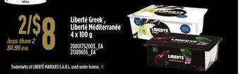 Zehrs Markets Liberté greek®, liberté méditerranée®, 4 x 100 g offer