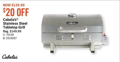 Bass Pro Cabela's® stainless steel tabletop grill offer