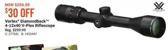 Bass Pro Vortex® diamondback™ 4-12x40 v-plex riflescope offer
