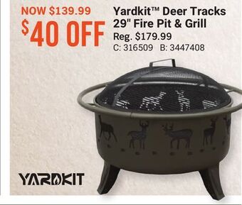 Bass Pro Yardkit deer tracks 29" fire pit & grill offer