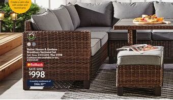 Walmart Better homes & gardens brookbury sectional set offer