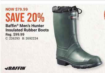 Bass Pro Baffin® men's hunter insulated rubber boots offer