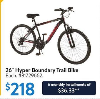 Walmart 26" hyper boundary trail bike offer