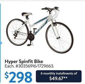 Walmart Hyper spinfit bike offer