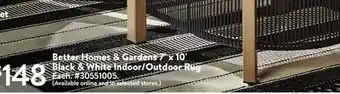 Walmart Better home & garden 7 x 10' black & white indoor/outdoor rug offer