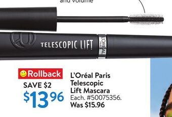 Walmart L'oréal paris telescopic lift mascara offer