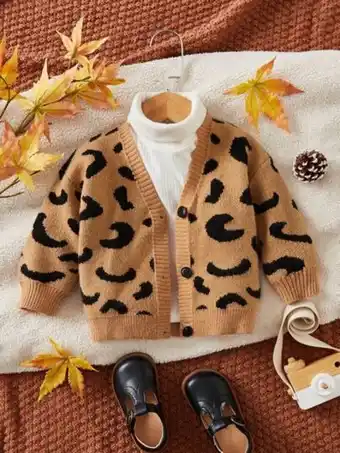 SheIn Shein baby 1pc allover pattern drop shoulder cardigan offer