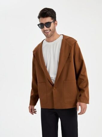 SheIn Shein x valeria aguilar men slogan graphic pocket patched hoodie jacket offer