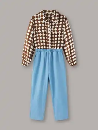 SheIn Girls colorblock contrast geometrical print jumpsuit offer