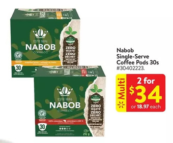 Walmart Nabob single-serve coffee pods offer