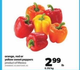 Real Canadian Superstore Orange , Red or Yellow Sweet Peppers offer