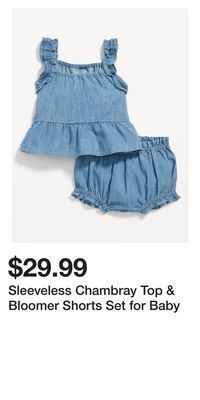 Old Navy Sleeveless chambray top & bloomer shorts set for baby offer