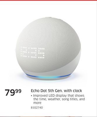 The Source Echo dot 5th gen. with clock offer