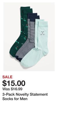 Old Navy 3-pack novelty statement socks for men offer