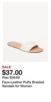 Old Navy Faux-leather puffy braided sandals for women offer