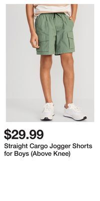 Old Navy Straight cargo jogger shorts for boys (above knee) offer