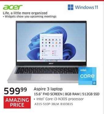 The Source Acer aspire 3 laptop offer