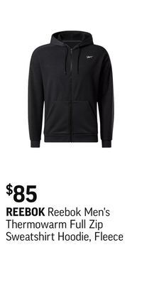 Sport Chek Reebok men's thermowarm full zip sweatshirt hoodie, fleece offer