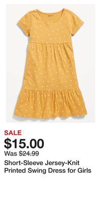 Old Navy Short-sleeve jersey-knit printed swing dress for girls offer