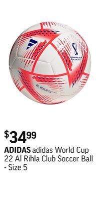 Sport Chek Adidas world cup 22 al rihla club soccer ball - size 5 offer