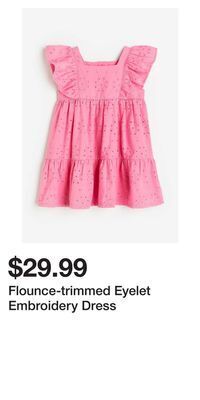 H&M Flounce-trimmed eyelet embroidery dress offer