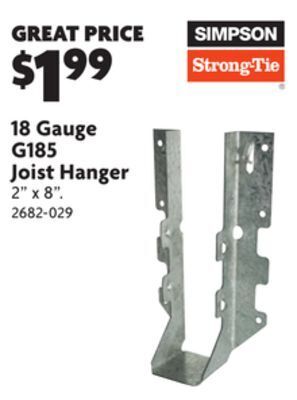 Home Hardware 18 gauge g185 joist hanger offer