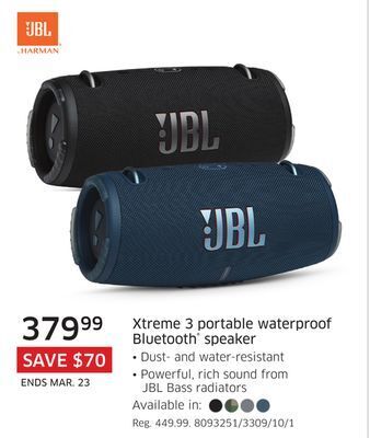The Source Jbl xtreme 3 portable waterproof bluetooth® speaker offer