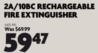 Home Hardware 2a/10bc rechargeable fire extinguisher offer