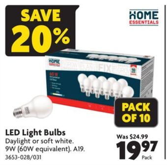 Home Hardware Led light bulbs offer