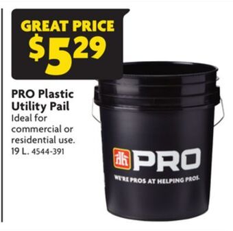 Home Hardware Pro plastic utility pail offer