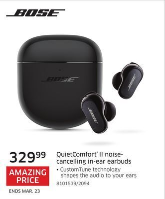 The Source Bose quietcomfort® ii noise- cancelling in-ear earbuds offer