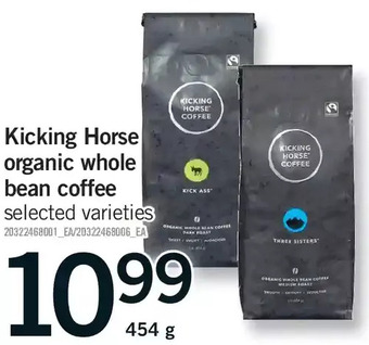 Fortinos Kicking horse organic whole bean coffee offer