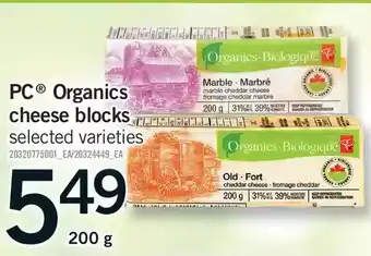 Fortinos Pc organics cheese blocks offer