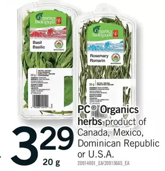 Fortinos Pc organics herbs offer