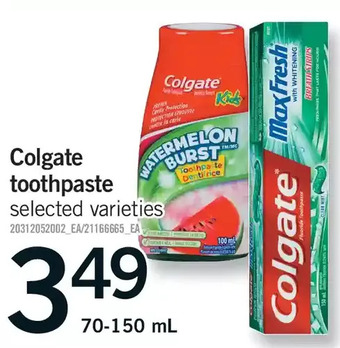 Fortinos Colgate toothpaste offer