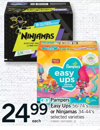Fortinos Pampers easy ups or ninjamas offer